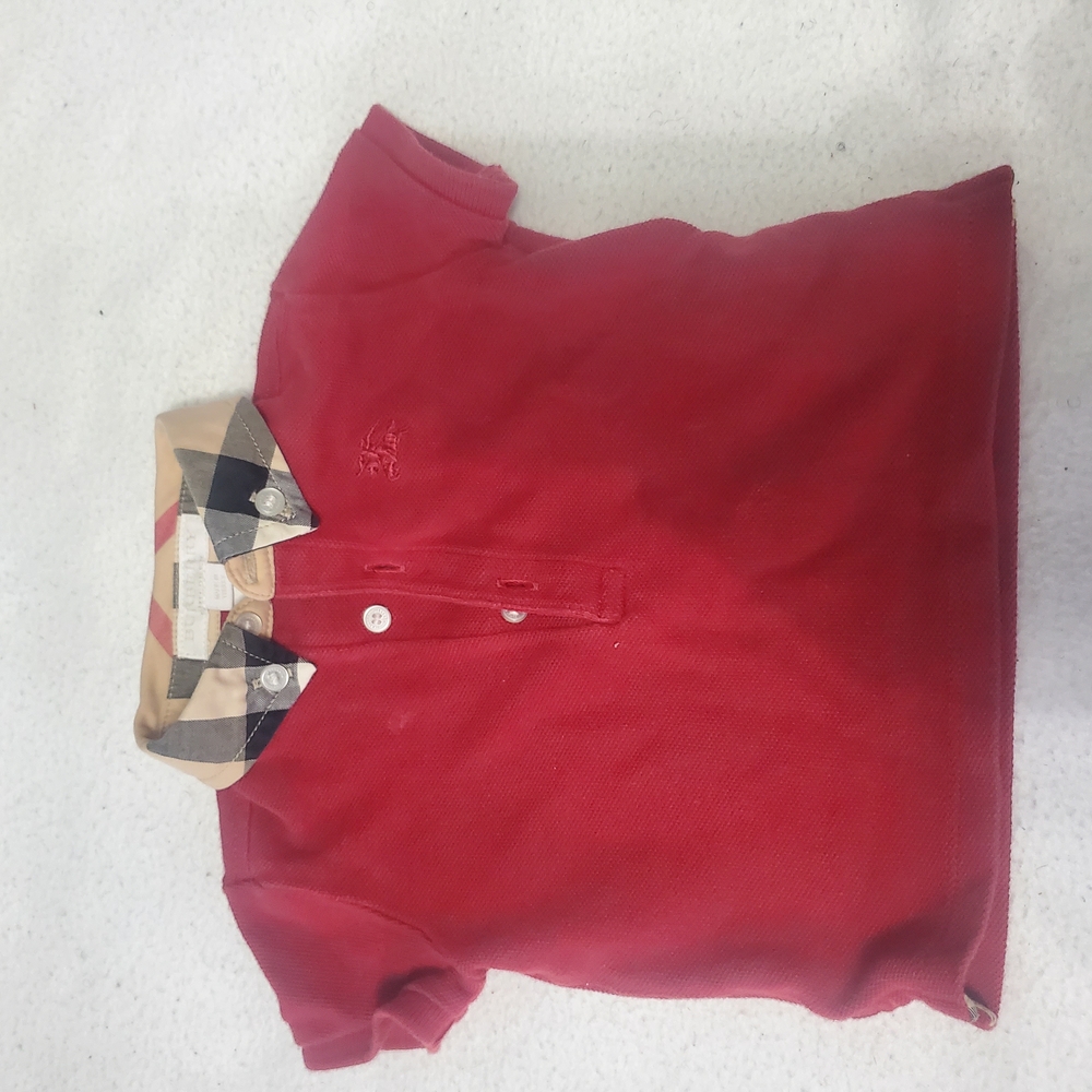 6M But Fits More Like 3M Red Burberry Boys  Polo Shirt